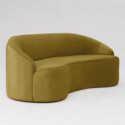 Sofá Curvo Montserrat 180cm 03 Lugares Veludo Amarelo - Nexta Casa