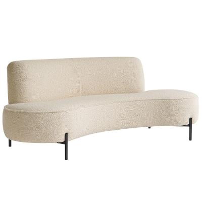 Sofá Orgânico 2 Lugares 150cm Argos Pés Preto Bouclé Off White - Nexta Casa