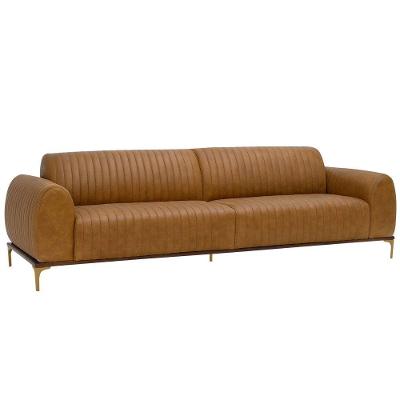 Sofá Molino 2 Lugares 180cm Pés Ouro Fosco Corano Caramelo - Nexta Casa Cor Caramelo