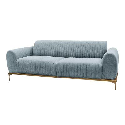Sofá Molino 2 Lugares 180cm Pés Ouro Fosco Bouclé Azul Claro - Nexta Casa