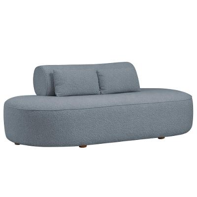 Sofá Orgânico Horizonte 3 Lugares 210cm Bouclé Azul Claro - Nexta Casa