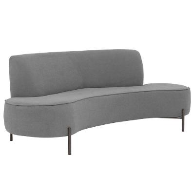 Sofá Orgânico 2 Lugares 150cm Argos Pés Titânio Linho Cinza - Nexta Casa
