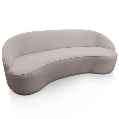 Sofá Curvo Montserrat 180cm 03 Lugares Linho Cru - Nexta Casa