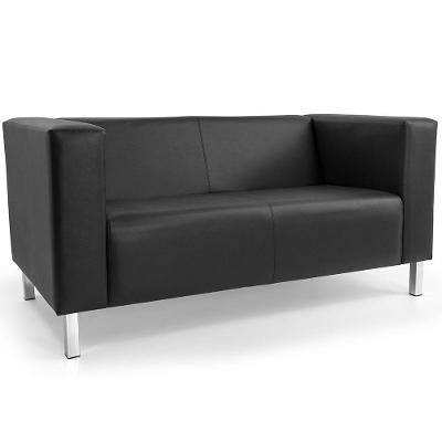 Sofá 02 Lugares Para Sala Decorativa Kubo 153cm Corano Preto - Nexta Casa