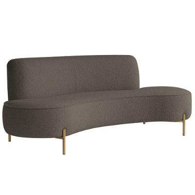 Sofá Orgânico 2 Lugares 150cm Argos Pés Ouro Fosco Bouclé Marrom - Nexta Casa
