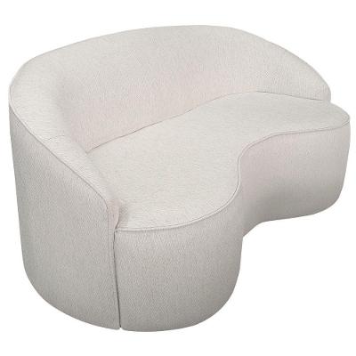 Sofá Curvo Montserrat 150cm 02 Lugares Linho Bouclé Off White - Nexta Casa