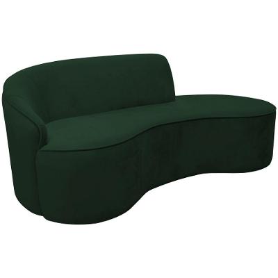 Sofá Curvo 02 Lugares 150cm Eron Braço Direito Veludo Verde - Nexta Casa