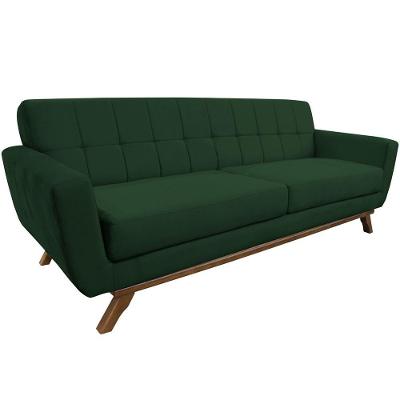 Sofá 03 Lugares 180cm Sala De Estar Miami Veludo Verde - Nexta Casa