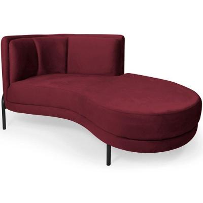 Chaise Direito Sala De Estar Penélope Base Preto Veludo Vinho - Nexta Casa
