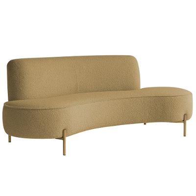 Sofá Orgânico 2 Lugares 150cm Argos Pés Ouro Fosco Bouclé Camel - Nexta Casa