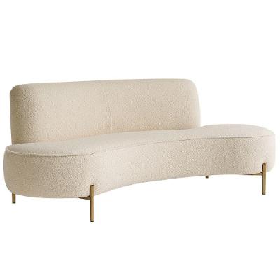 Sofá Orgânico 2 Lugares 150cm Argos Pés Ouro Fosco Bouclé Off White - Nexta Casa