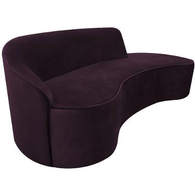 Sofá Curvo 03 Lugares 180cm Eron Braço Direito Veludo Roxo - Nexta Casa