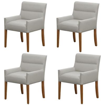 Kit 4 Cadeiras Para Mesa De Jantar Angel Base Madeira Corano Fendi - Nexta Casa