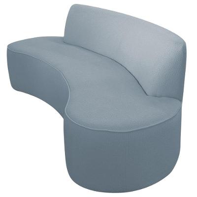 Sofá Orgânico 03 Lugares 180cm Mônaco Bouclé Azul Claro - Nexta Casa