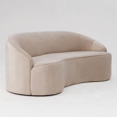 Sofá Curvo Montserrat 210cm 03 Lugares Veludo Off White - Nexta Casa