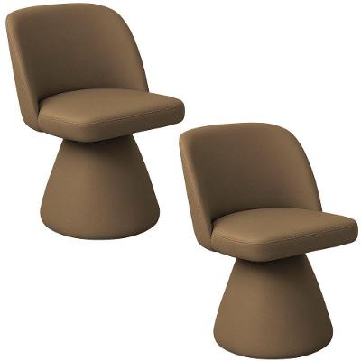 Kit 02 Cadeiras De Jantar Base Giratória Liz Corano Marrom - Nexta Casa