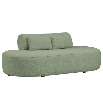 Sofá Orgânico Horizonte 3 Lugares 210cm Bouclé Verde Claro - Nexta Casa