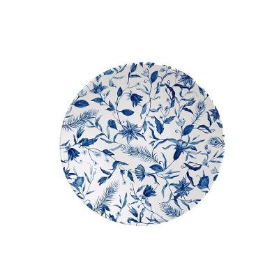 Prato Raso Tramontina Floral Porcelana Decorada 25cm Tramontina