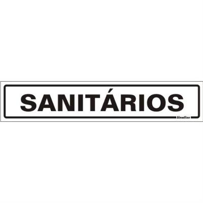 Placa de Poliestireno Autoadesiva 5x25cm Sanitários 200 Bj Sinalize Placa Ps 5x25 Sanitarios 20