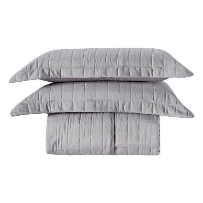 Cobre Leito Matelassê Percal 300 Fios Basic Casal Padrão 03 Peças 100% Poliéster - Cinza