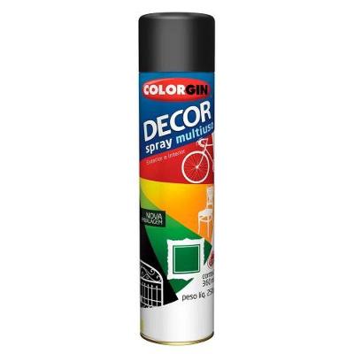 Spray Decor Multiuso Preto Fosco 360ml - Colorgin - Uso Interno E Externo