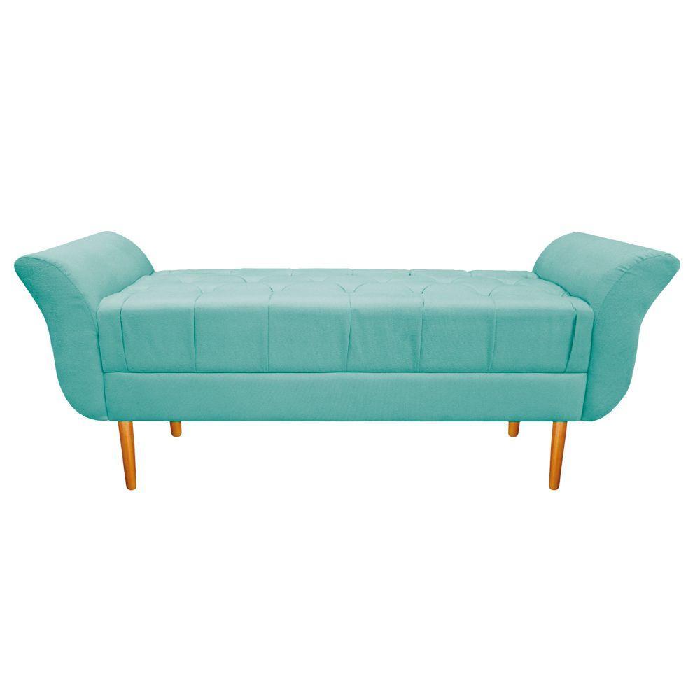Recamier Estofado Ari 195cm King Size Suede Azul Tiffany - 4
