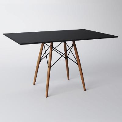 Mesa Jantar Eiffel Tampo Retangular De Madeira Preto