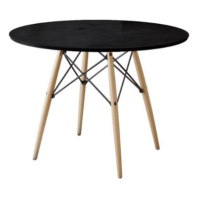 Mesa Eiffel Dkr Eames De Jantar Tampo De Madeira 90Cm Preto