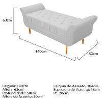 Recamier Estofado Ari 140cm Casal Corano Branco - 4