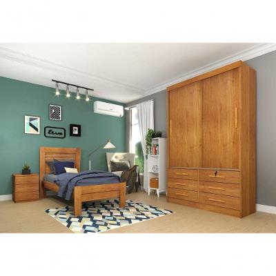 Guarda Roupa Solteiro 2 Portas 6 Gavetas - Chicago-cinamomo - Tcil Móveis