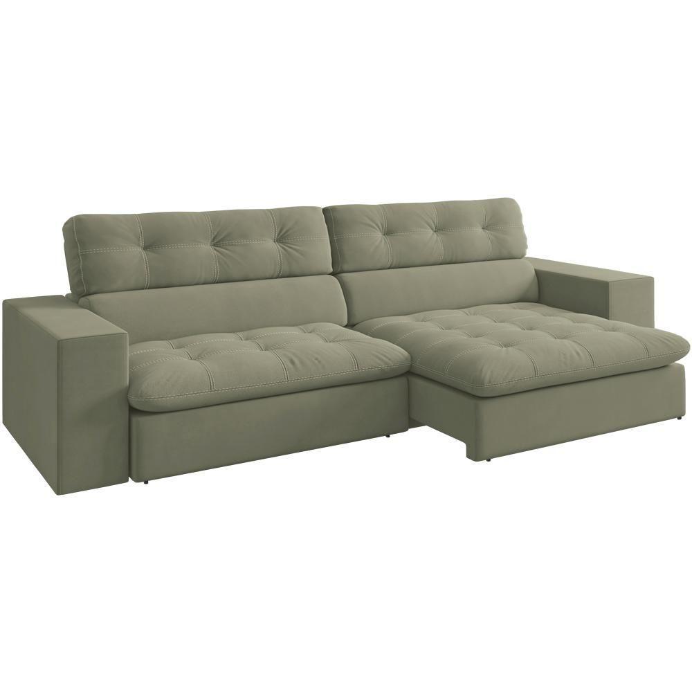 Sofa Retratil E Reclinavel 3 Lugares 246 Cm Eldorado Sl 940 Veludo Moll Sl 940 - 1