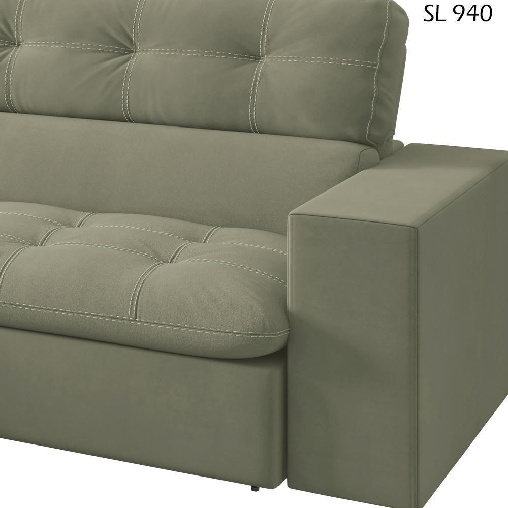 Sofa Retratil E Reclinavel 3 Lugares 246 Cm Eldorado Sl 940 Veludo Moll Sl 940 - 7