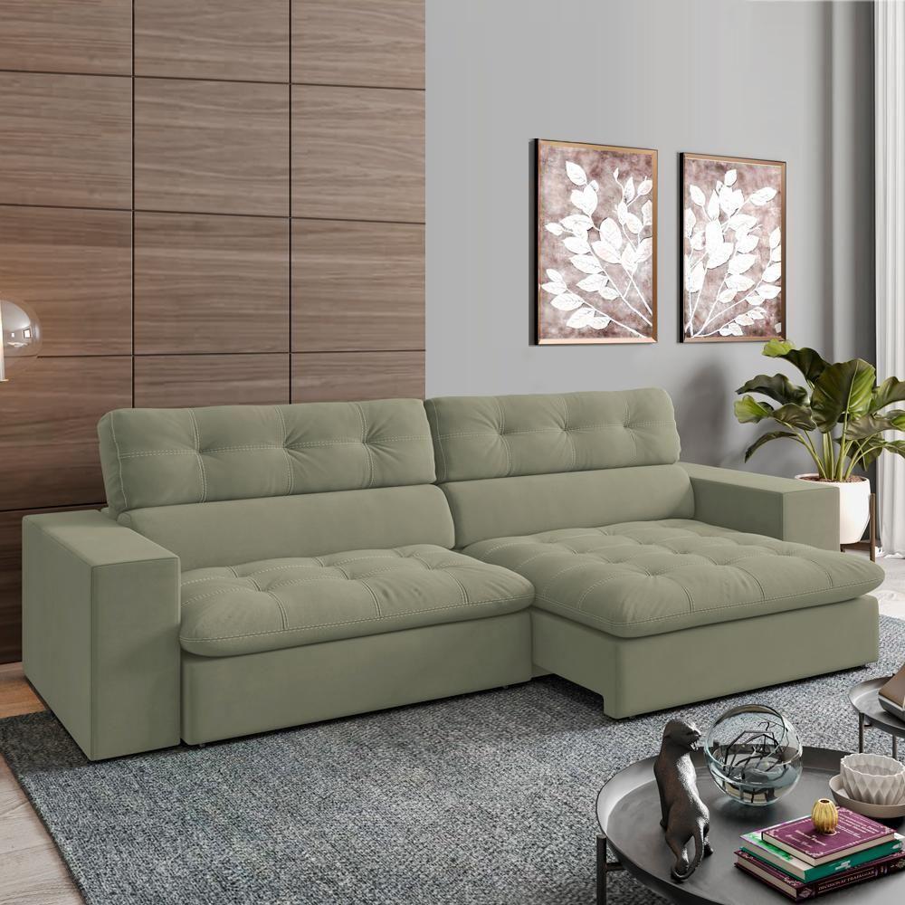 Sofa Retratil E Reclinavel 3 Lugares 246 Cm Eldorado Sl 940 Veludo Moll Sl 940 - 10