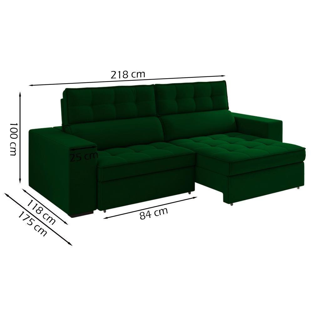 Sofa Retratil E Reclinavel 3 Lugares 218 Cm Evidence Sl 947 Veludo Moll Sl 947 - 8