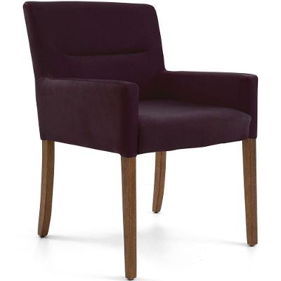 Cadeira Para Sala Angel Base Madeira Veludo Roxo - Nexta Casa