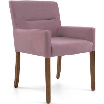 Cadeira Para Sala Angel Base Madeira Veludo Rose - Nexta Casa