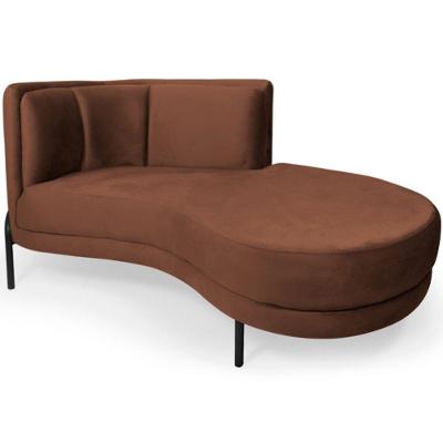 Chaise Direito Sala De Estar Penélope Base Preto Veludo Terracota - Nexta Casa