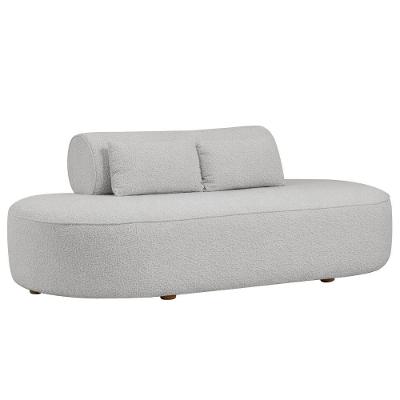 Sofá Orgânico Horizonte 3 Lugares 210cm Bouclé Cinza Claro - Nexta Casa
