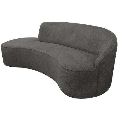 Sofá Curvo 04 Lugares 230cm Eron Braço Esquerdo Poliéster Cinza Escuro - Nexta Casa