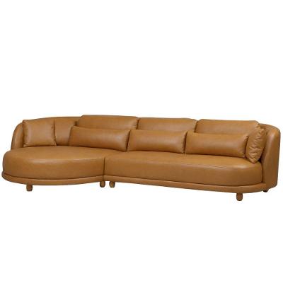 Sofá 05 Lugares 330cm Arizona Com Chaise Direito Corano Caramelo - Nexta Casa