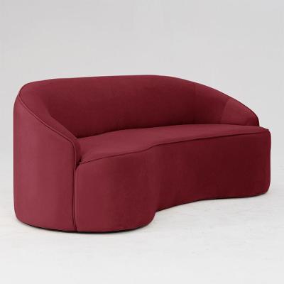 Sofá Curvo Montserrat 180cm 03 Lugares Veludo Vermelho Marsala - Nexta Casa