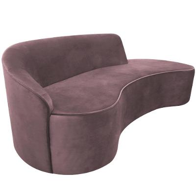 Sofá Curvo 04 Lugares 230cm Eron Braço Direito Veludo Rosê - Nexta Casa