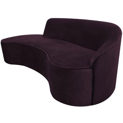 Sofá Curvo 04 Lugares 230cm Eron Braço Esquerdo Veludo Roxo - Nexta Casa