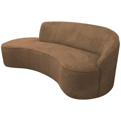 Sofá Curvo 04 Lugares 230cm Eron Braço Esquerdo Linho Camel - Nexta Casa