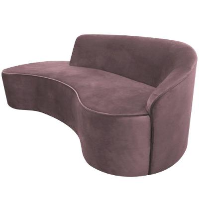 Sofá Curvo 04 Lugares 230cm Eron Braço Esquerdo Veludo Rosê - Nexta Casa