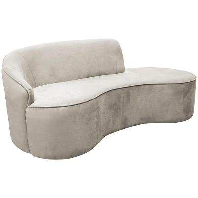 Sofá Curvo 02 Lugares 150cm Eron Braço Direito Veludo Perfectly Pale - Nexta Casa