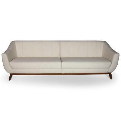 Sofá Atenas 04 Lugares 300cm Base Madeira Linho Bege Claro - Nexta Casa