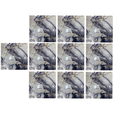 Kit Placa Adesiva 3D Mármore Moderno Espuma de Polietileno PVC Autocolante Azul