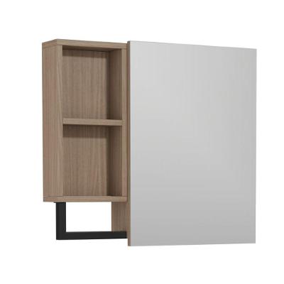 Armário Espelheira para Banheiro Ucrânia Jequitibá 1 Porta MDF Suspenso Fixado na Parede