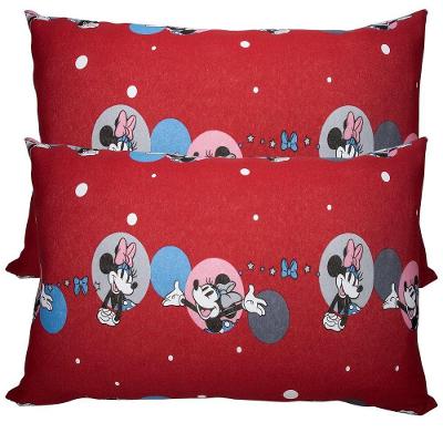 Kit Fronha Minnie Feliz Red 10340 48X68CM para Travesseiro Malha 100% Algodão Vermelho